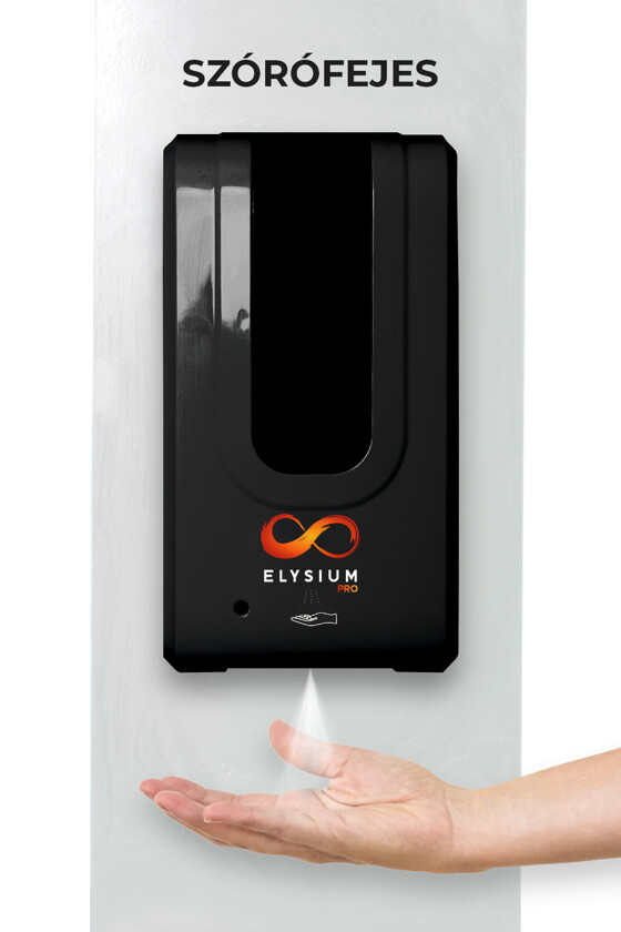 Elysium Pro professzionális, érintésmentes, 1200 ml-es adagoló - Adagoló - Szórófejes - Fehér állvánnyal - Fekete