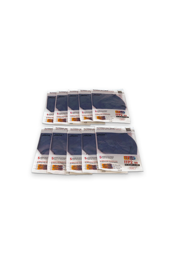 Jiada FFP2 CE 0370 - FFP2 maszk (mennyiség, szín és szelep) - 20 db - Kék - Szelep nélküli
