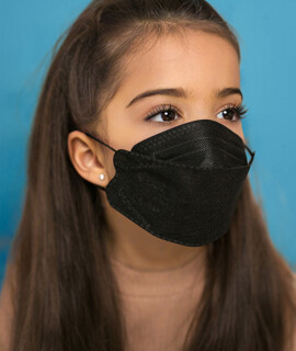 DOC NFW FFP2 CE 0598 ergonomikus fekete gyerekmaszk - Szelep nélküli - 10 db - Fekete