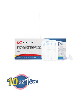 Elysium 10 az 1-ben COVID-19 & FLU A/B & RSV & ADV & MP & CP & PIV 1/3 & PIV 2 & hMPV kombinált gyorsteszt - 1 db tesztkészlet (orrlyuk) - Lejárati idő: 2027-02-11 - 1 db