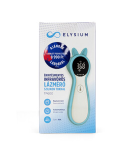 Fociláz - Elysium TP600 érintésmentes infravörös digitális lázmérő szilikon tokkal - Kék + Focilabda - 1 db