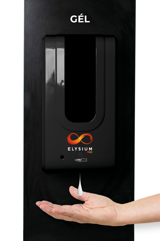 Elysium Pro professzionális, érintésmentes, 1200 ml-es adagoló - Adagoló - Gél - Fekete állvánnyal - Fekete