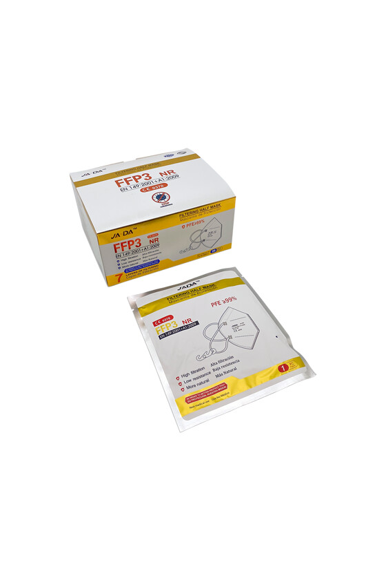 Jada 7-rétegű FFP3 CE 0370 - FFP3 maszk - 20 db - Szürke - Szelep nélküli