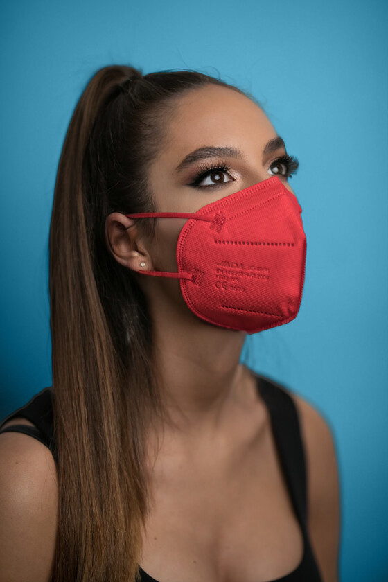 Jada 7-rétegű FFP3 CE 0370 - FFP3 maszk - 20 db - Piros - Szelep nélküli