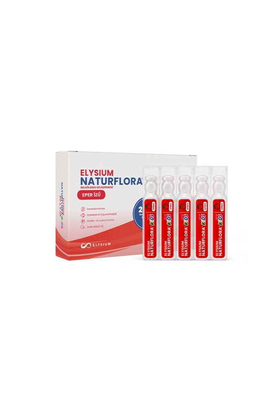 Elysium Naturflora belsőleges szuszpenzió - Belsőleges szuszpenzió - 1 doboz - Naturflora Kids (epres) - 20 x 5 ml