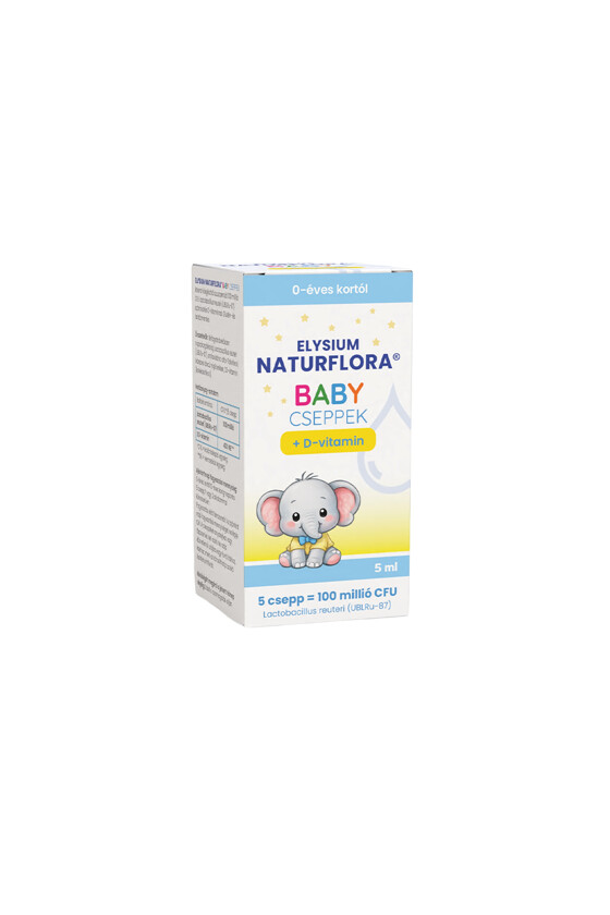 Elysium Naturflora belsőleges szuszpenzió - Belsőleges szuszpenzió - 1 doboz - Naturflora Baby cseppek + D-vitamin - 5 ml