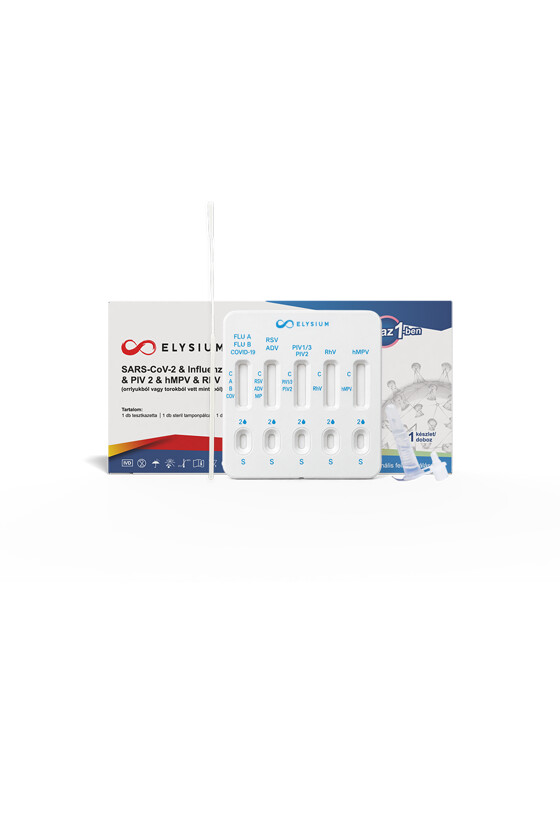 Elysium SARS-CoV-2 tesztkészlet - SARS-CoV-2 teszt - 1 db - 10 az 1-ben Covid 19 + Influenza A + Influenza B + RSV + ADV + MP + PIV 1/3 + PIV 2 + hMPV + RhV