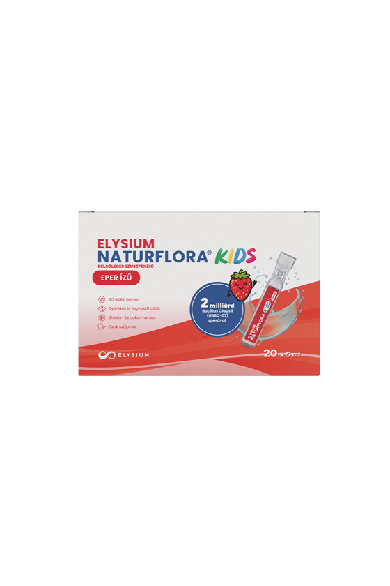 Elysium Naturflora belsőleges szuszpenzió - Belsőleges szuszpenzió - 1 doboz - Naturflora Kids (epres) - 20 x 5 ml