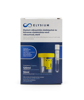Elysium steril vákuumtűs vizeletgyűjtő pohár és bórsavas vizeletminta-vevő vákuumcső - 1 csomag