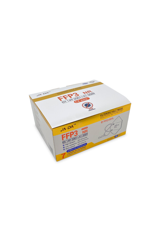 Jada 7-rétegű FFP3 CE 0370 - FFP3 maszk - 20 db - Szürke - Szelep nélküli