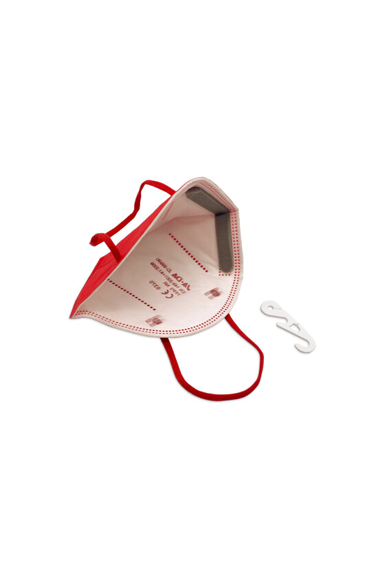 Jada 7-rétegű FFP3 CE 0370 - FFP3 maszk - 20 db - Piros - Szelep nélküli