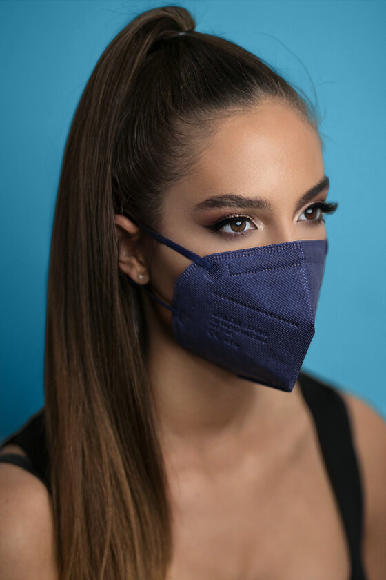 Jiada FFP2 CE 0370 - FFP2 maszk (mennyiség, szín és szelep) - 20 db - Kék - Szelep nélküli