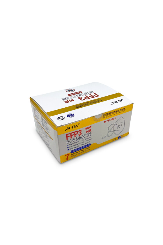 Jada 7-rétegű FFP3 CE 0370 - FFP3 maszk - 20 db - Fehér - Szelep nélküli