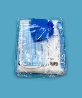 Alap látogatói csomag - köpeny, hajháló, cipővédő, maszk - OneSize