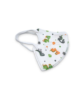 Jada FFP2 CE 0370 szelep nélküli 5 rétegű gyerekmaszk - Dínós - 10 db - 1 csomag