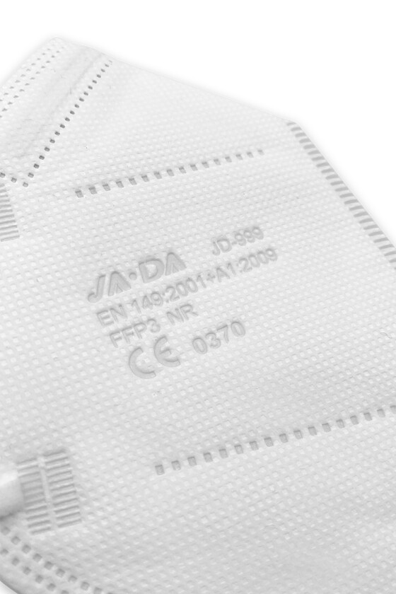 Jada 7-rétegű FFP3 CE 0370 - FFP3 maszk - 20 db - Fehér - Szelep nélküli