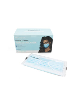 Elysium type IIR 3-rétegű egyesével csomagolt felnőtt sebészeti arcmaszk - 50 db - Kék - Felnőtt