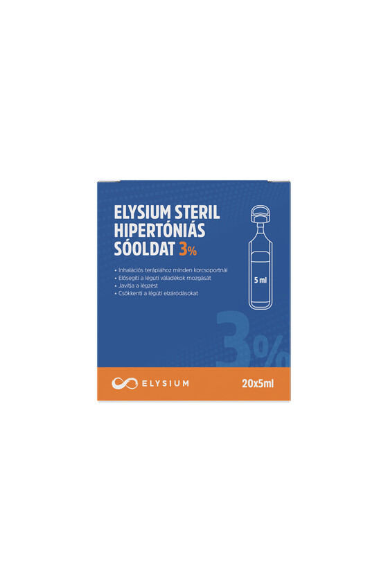 Elysium steril nátrium-klorid oldat - Nátrium-klorid oldat - Hipertóniás sóoldat - 3% - 20 x 5 ml
