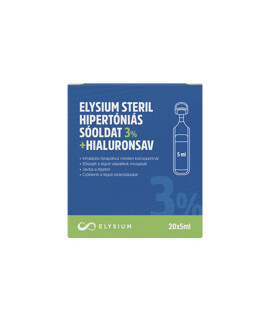 Elysium steril hipertóniás sóoldat - 3% + hialuronsav - 20 x 5 ml - 1 doboz