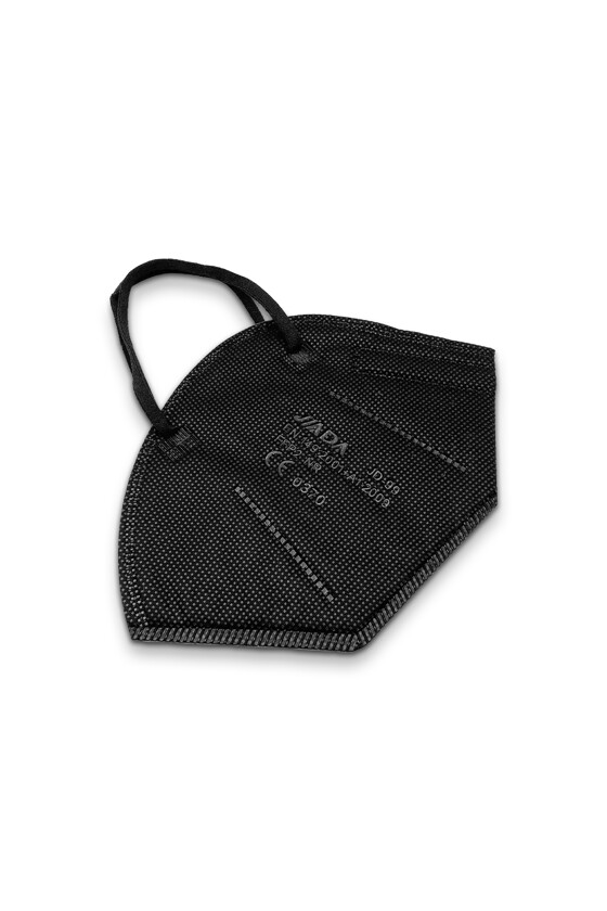 Jiada FFP2 CE 0370 - FFP2 maszk (mennyiség, szín és szelep) - 20 db - Fekete - Szelep nélküli