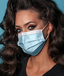 Elysium type IIR 3-rétegű felnőtt sebészeti arcmaszk visszazárható tasakban - 3-rétegű arcmaszk - 10 db - Kék - Felnőtt