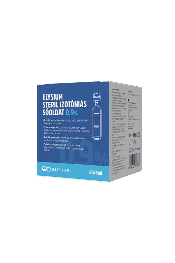 Elysium steril nátrium-klorid oldat - Nátrium-klorid oldat - Izotóniás sóoldat - 0,9% - 20 x 5 ml