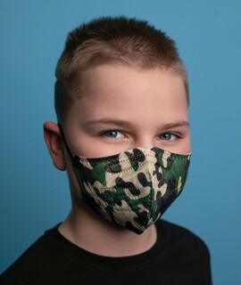 Jada FFP2 CE 0370 szelep nélküli 5 rétegű gyerekmaszk - Katonai mintás - 10 db - 1 csomag