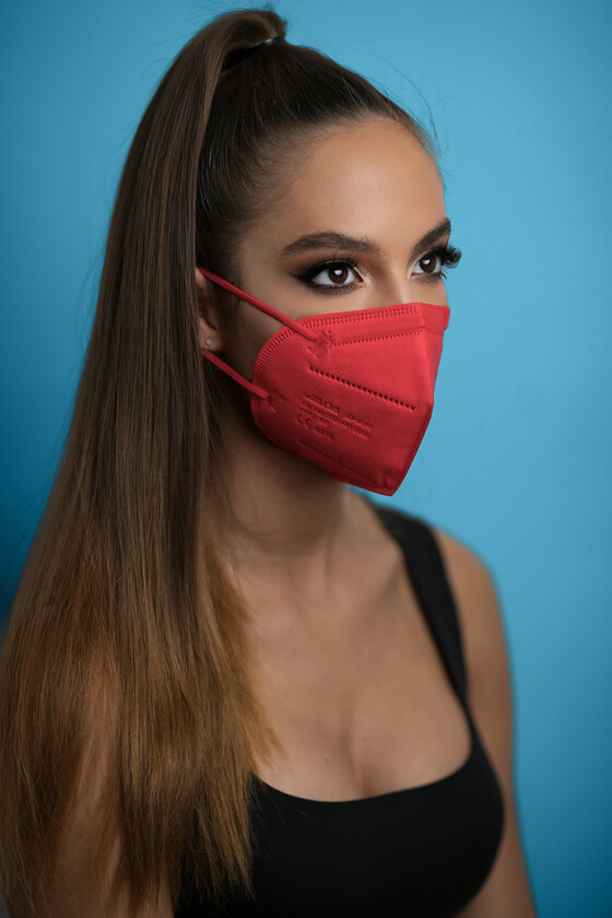 Jada 7-rétegű FFP3 CE 0370 - FFP3 maszk - 20 db - Piros - Szelep nélküli