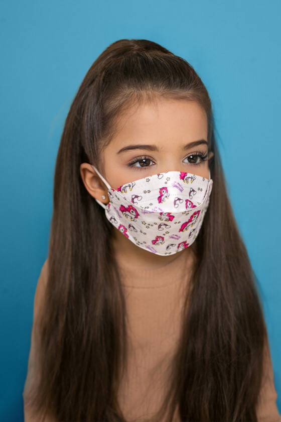 DOC NFW FFP2 CE 0598 ergonomikus szelep nélküli gyerekmaszk - FFP2 gyerekmaszk - Unikornis