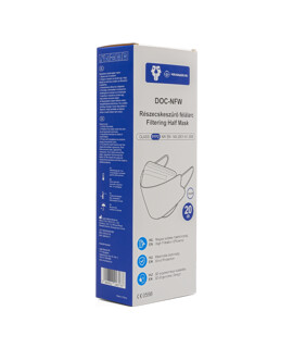 DOC NFW FFP2 CE 0598 ergonomikus maszk - FFP2 maszk (csak szín) - Fehér