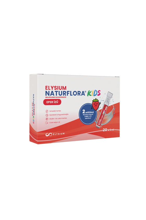 Elysium Naturflora belsőleges szuszpenzió - Belsőleges szuszpenzió - 1 doboz - Naturflora Kids (epres) - 20 x 5 ml