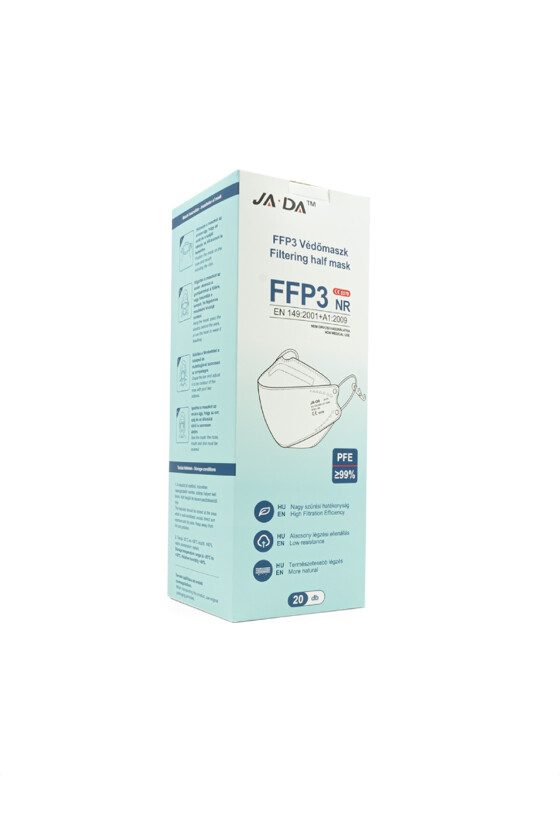 Jada FFP3 NR ergonomikus maszk - FFP3 maszk - 20 db - Fehér - Szelep nélküli