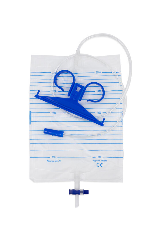 Elysium steril vizeletgyűjtő zsák - Vizeletgyűjtő zsák - 25 db - Steril T-csapos vizeletgyűjtő zsák akasztóval - 2000 ml