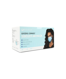 Elysium type IIR 3-rétegű egyesével csomagolt felnőtt sebészeti arcmaszk - 3-rétegű arcmaszk - 50 db - Kék - Felnőtt