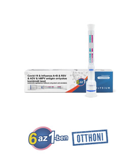Elysium 6 az 1-ben Covid-19 & Influenza A+B & RSV & ADV & hMPV kombinált, orrlyukas, egylépéses, automata tollteszt - 1 db tesztkészlet (orrlyukas) - Lejárati idő: 2029-09-30 - 1 db