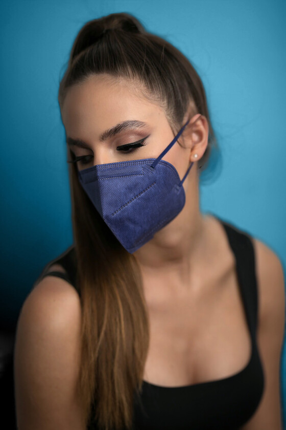 Jiada FFP2 CE 0370 - FFP2 maszk (mennyiség, szín és szelep) - 20 db - Kék - Szelep nélküli