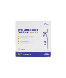 Elysium steril nátrium-klorid oldat 0,9% V/V - Nátrium-klorid oldat - Seblemosó és szemöblítő oldat - 5 x 30 ml
