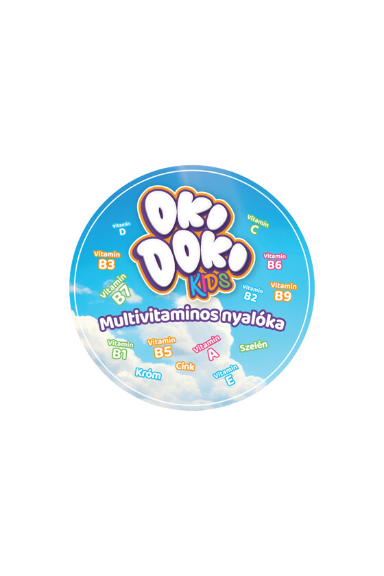 OKI DOKI KIDS multivitaminos nyalóka - Multivitaminos nyalóka - Cukros - 100 db - 4-féle ízesítésű (kiajánlóban)