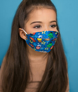 DOC NFW FFP2 CE 0598 ergonomikus szuperhős gyerekmaszk - Szelep nélküli - 10 db - Szuperhős