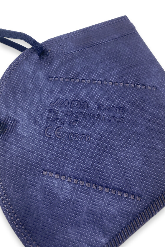 Jiada FFP2 CE 0370 - FFP2 maszk (mennyiség, szín és szelep) - 20 db - Kék - Szelep nélküli