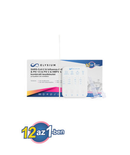 Elysium 12 az 1-ben SARS-CoV-2 & Influenza A+B & RSV & ADV & MP & PIV 1/3 & PIV 2 & HMPV & RhV & SP & LP kombinált gyorsteszt - 1 db tesztkészlet (orrlyuk) - Lejárati idő: 2027-10-01 - 1 db