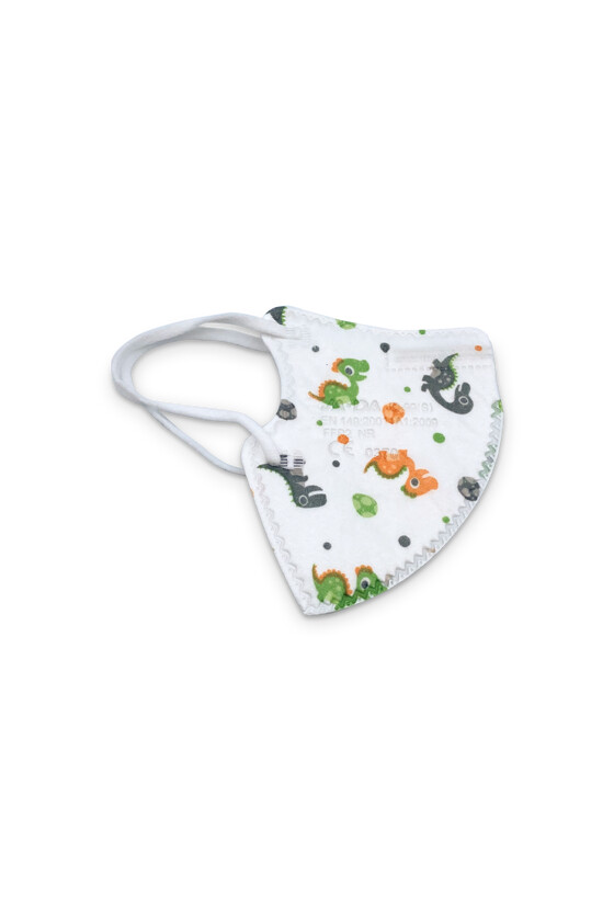 FFP2 szelep nélküli 5 rétegű arcmaszk - 5 rétegű arcmaszk - Dínós - Gyermek