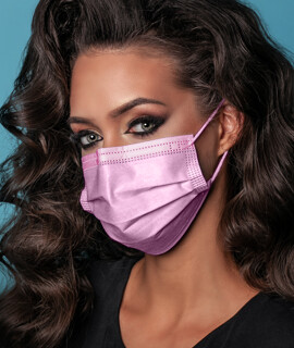 Elysium type IIR 3-rétegű felnőtt sebészeti arcmaszk visszazárható tasakban - 3-rétegű arcmaszk - 10 db - Pink - Felnőtt