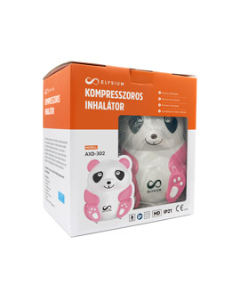 Elysium inhalátor - Inhalátor - Kompresszoros pink panda formájú inhalátor - AXD-302