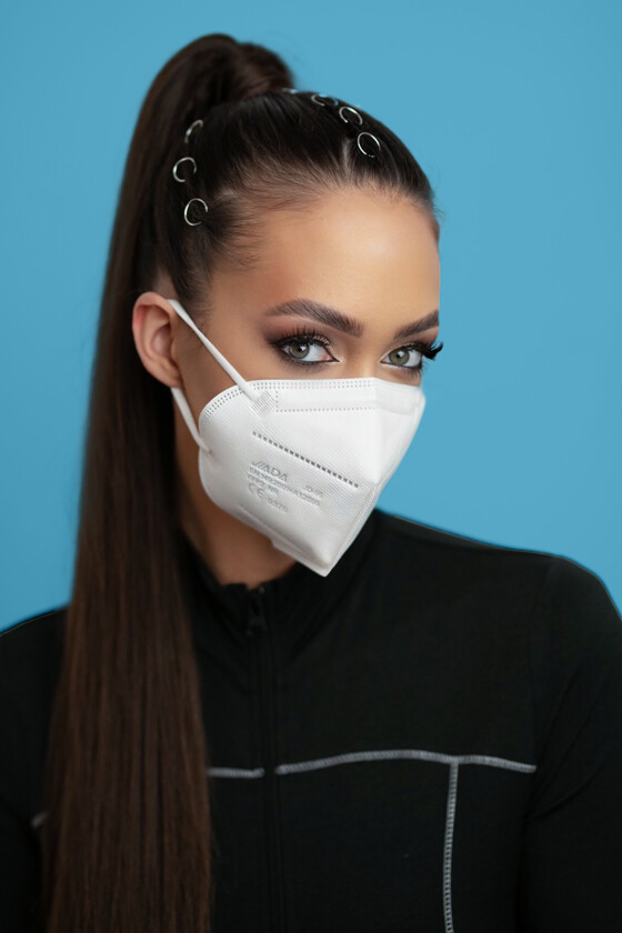 Jiada FFP2 CE 0370 - FFP2 maszk (mennyiség, szín és szelep) - 20 db - Fehér - Szelep nélküli