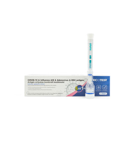 ECOTEST SARS-CoV-2  készlet - SARS-CoV-2 teszt - 1 db - 5 az 1-ben Covid 19 + Influenza A + Influenza B + RSV + ADV Orrlyukas