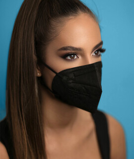 Jiada FFP2 CE 0370 szelep nélküli fekete maszk - 20 db - fekete