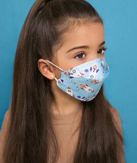 DOC NFW FFP2 CE 0598 ergonomikus rakétás gyerekmaszk - Szelep nélküli - 10 db - Rakéta